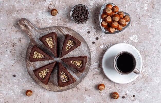 Healthy Keto Chocolate Brownie: With Hazelnuts